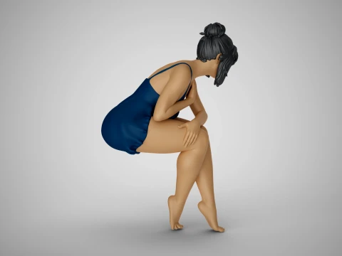 Lonely Beautiful Woman 3D Print Model