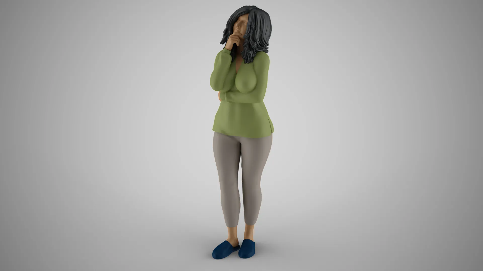 Evaluating Woman 3D Print Model .c4d .max .obj .3ds .fbx .stl .blend 