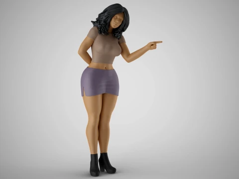 Woman Show the Door 3Dプリントモデル
