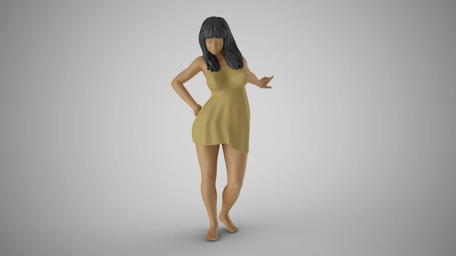 Reluctant Woman 3D Print Model .c4d .max .obj .3ds .fbx .stl .blend 