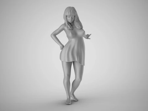 Reluctant Woman 3D Print Model