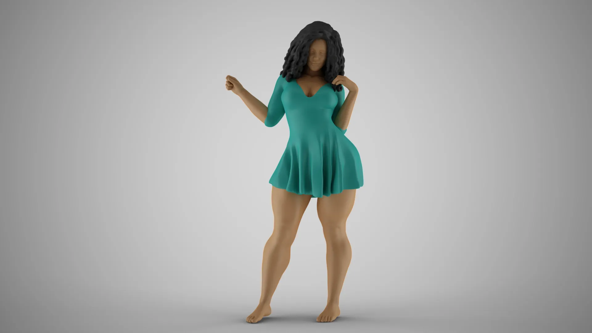 Plain Girl 4 3D Print Model .c4d .max .obj .3ds .fbx .stl .blend 
