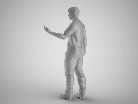 Man Hand Beckoning 3D Print Model