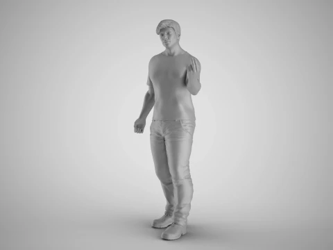 Man Hand Beckoning 3D Print Model