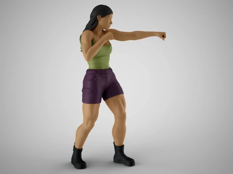 Boxer Woman Modello di stampa 3D