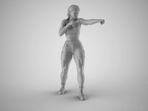 Boxer Woman 3D Print Model