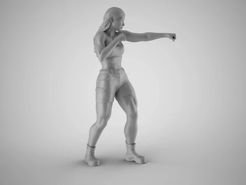 Boxer Woman 3D Print Model
