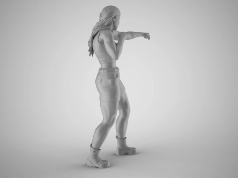Boxer Woman 3D Print Model
