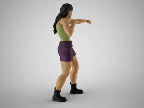 Boxer Woman 3D Print Model