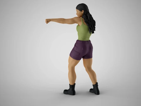 Boxer Woman 3D Print Model