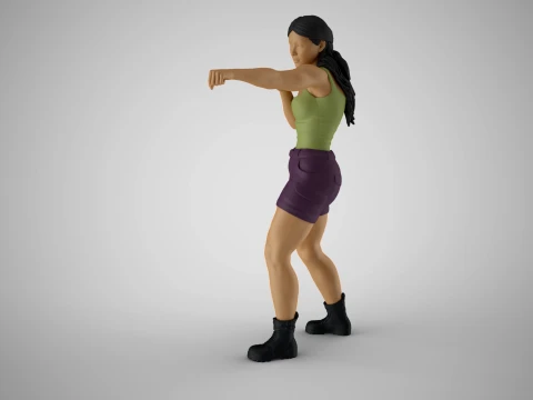 Boxer Woman 3D Print Model