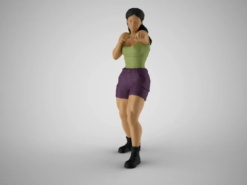 Boxer Woman 3D Print Model