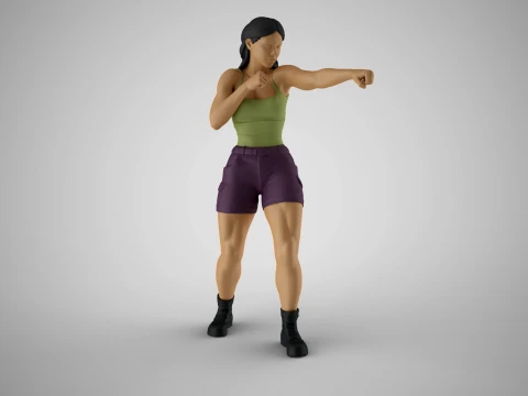 Boxer Woman 3D Print Model