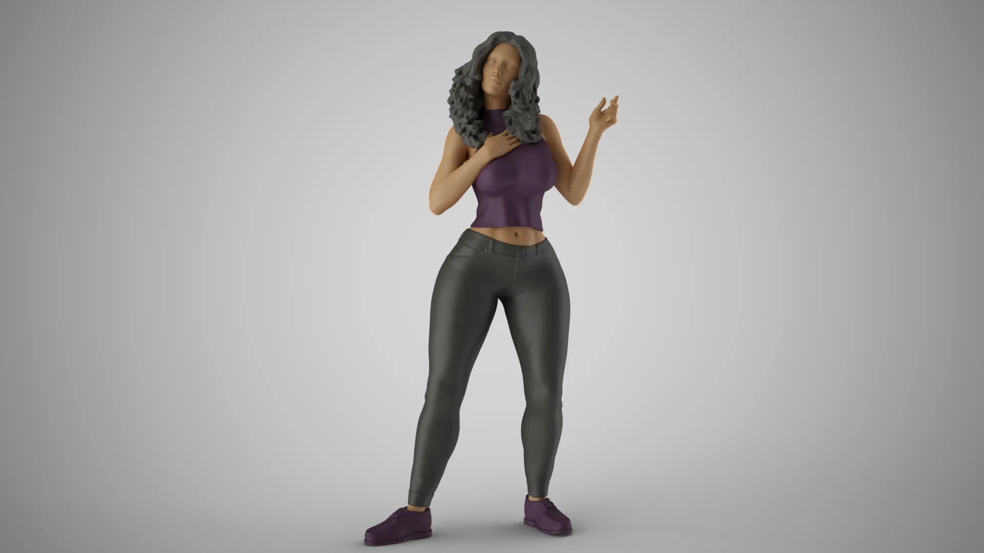 Biased Woman 3D Print Model .c4d .max .obj .3ds .fbx .stl .blend 