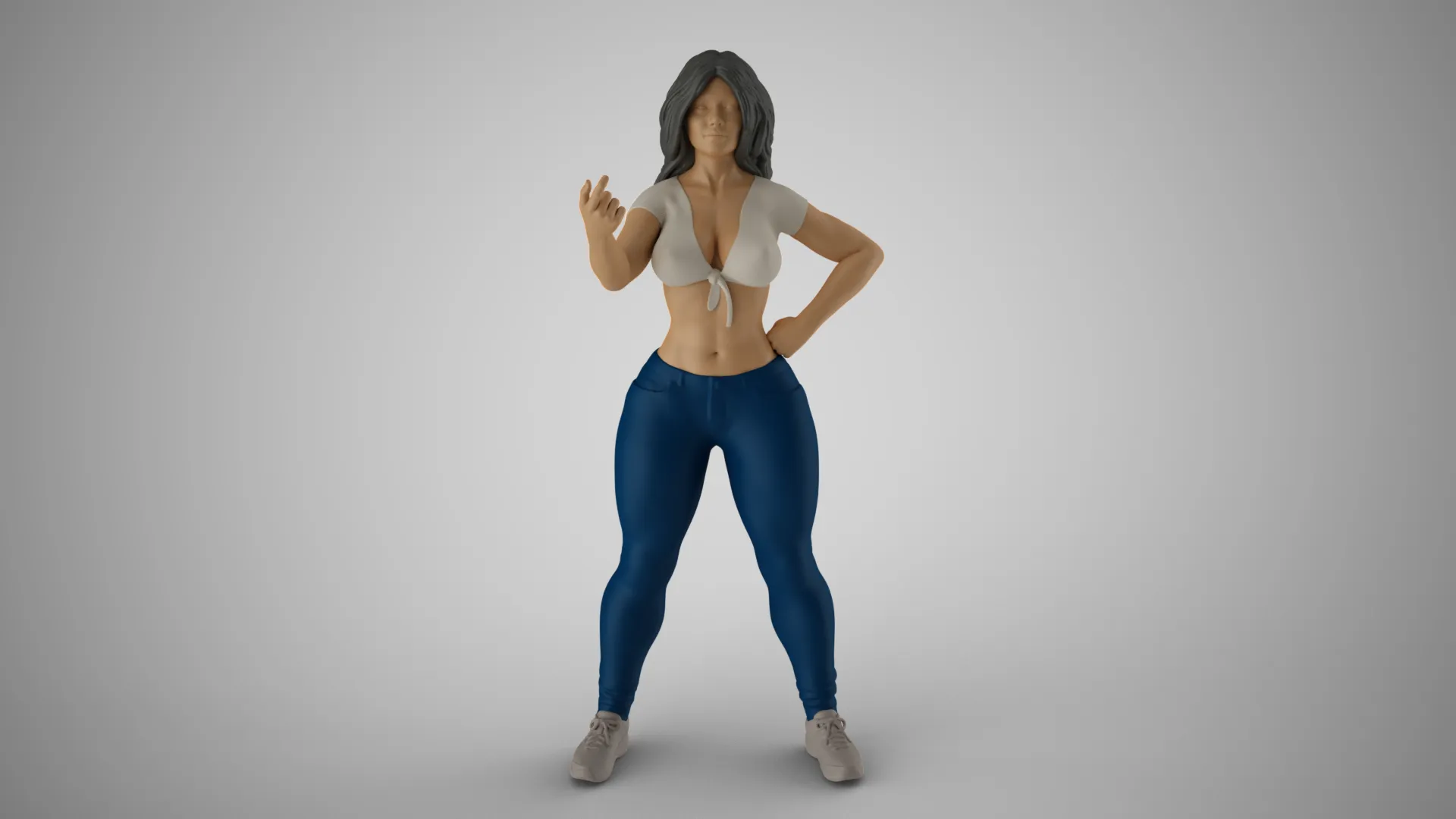 Defiant Woman 3D Print Model .c4d .max .obj .3ds .fbx .stl .blend 