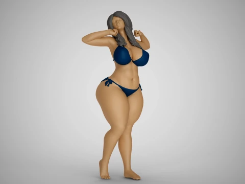 Woman Waking Up and Yawning 3D Print Model