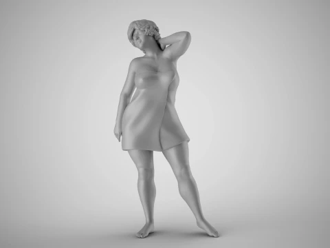 Woman Before Shower 3D Print Model