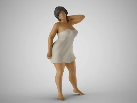 Woman Before Shower 3D Print Model