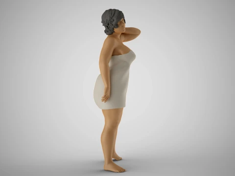 Woman Before Shower 3D Print Model