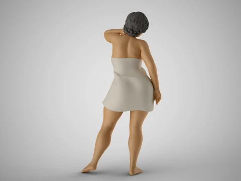 Woman Before Shower 3D Print Model