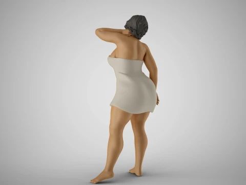 Woman Before Shower 3D Print Model
