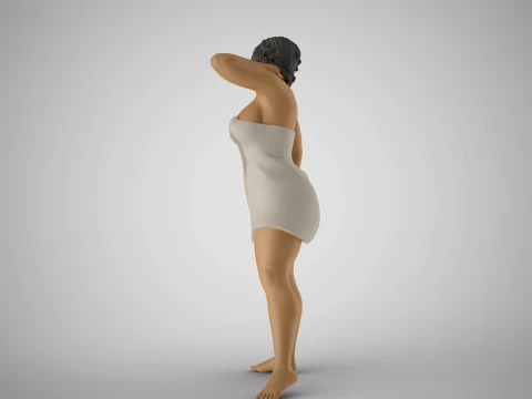 Woman Before Shower 3D Print Model