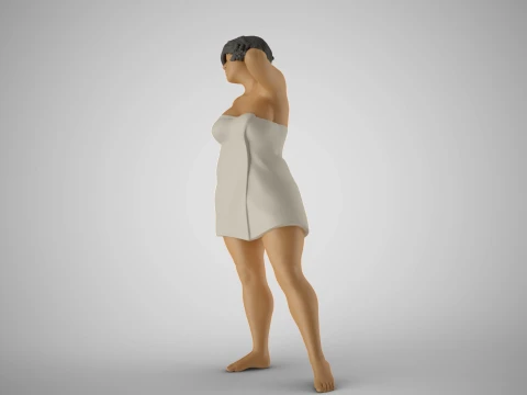 Woman Before Shower 3D Print Model