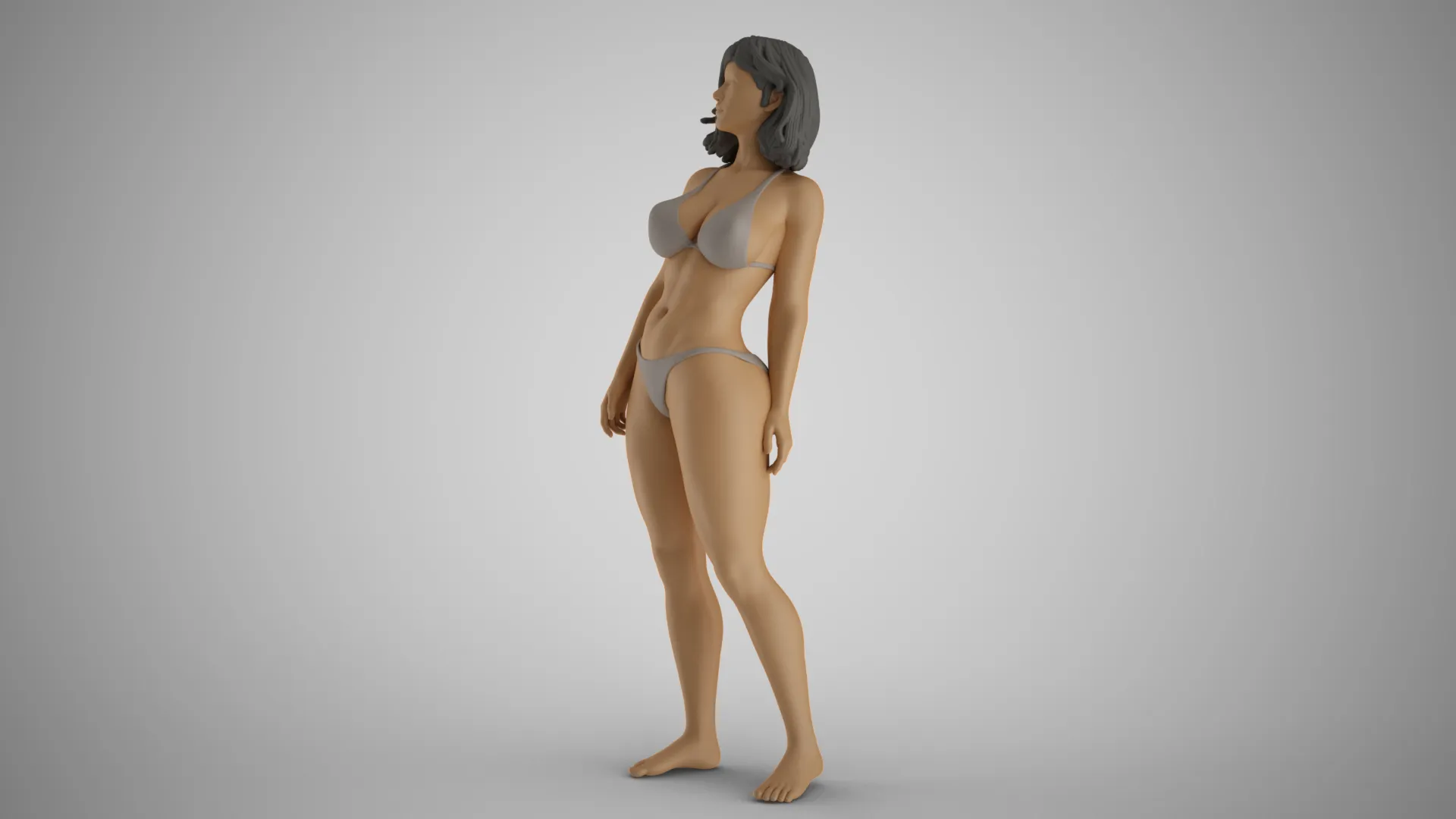 Woman Bending Backwards 3D Print Model .c4d .max .obj .3ds .fbx .stl .blend 