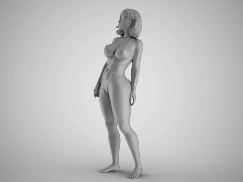 Woman Bending Backwards 3D Print Model