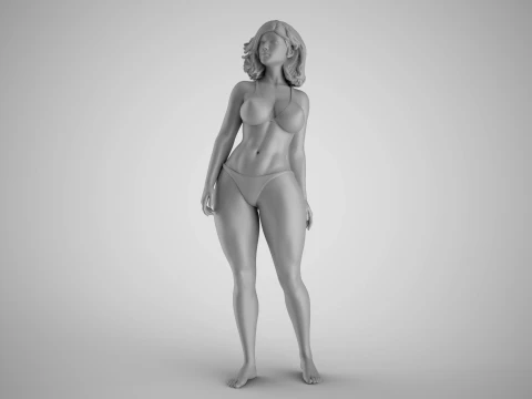 Woman Bending Backwards 3D Print Model