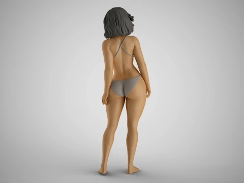Woman Bending Backwards 3D Print Model