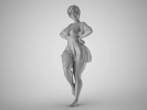Woman Hands on Waist 3D Print Model