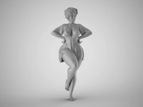 Woman Hands on Waist 3D Print Model