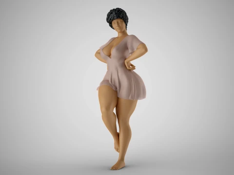 Woman Hands on Waist 3D Print Model