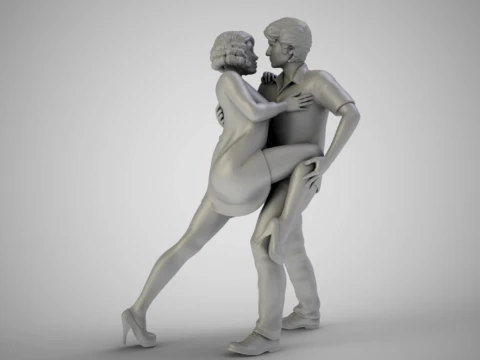 Young Couple Dancing 3D Print Model