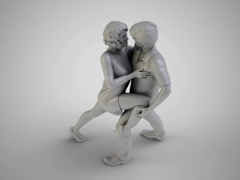 Young Couple Dancing 3D Print Model