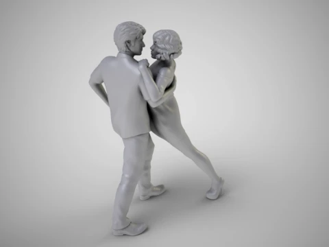Young Couple Dancing 3D Print Model