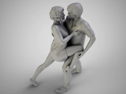 Young Couple Dancing 3D Print Model