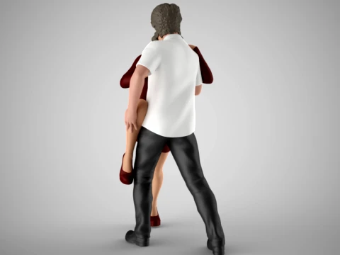 Young Couple Dancing 3D Print Model