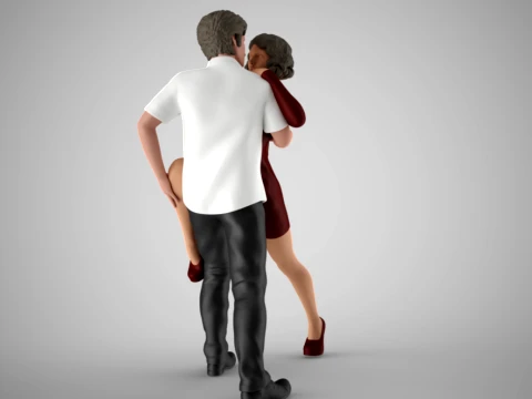 Young Couple Dancing 3D Print Model