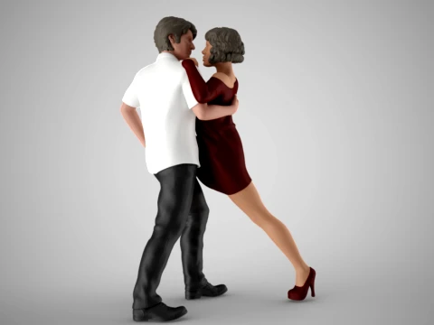 Young Couple Dancing 3D Print Model