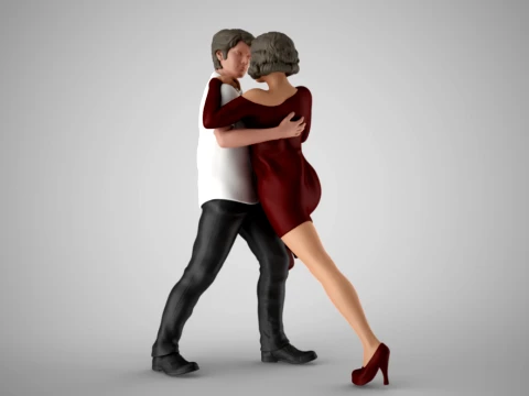 Young Couple Dancing 3D Print Model