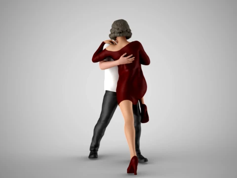 Young Couple Dancing 3D Print Model