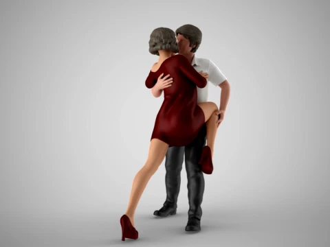 Young Couple Dancing 3D Print Model