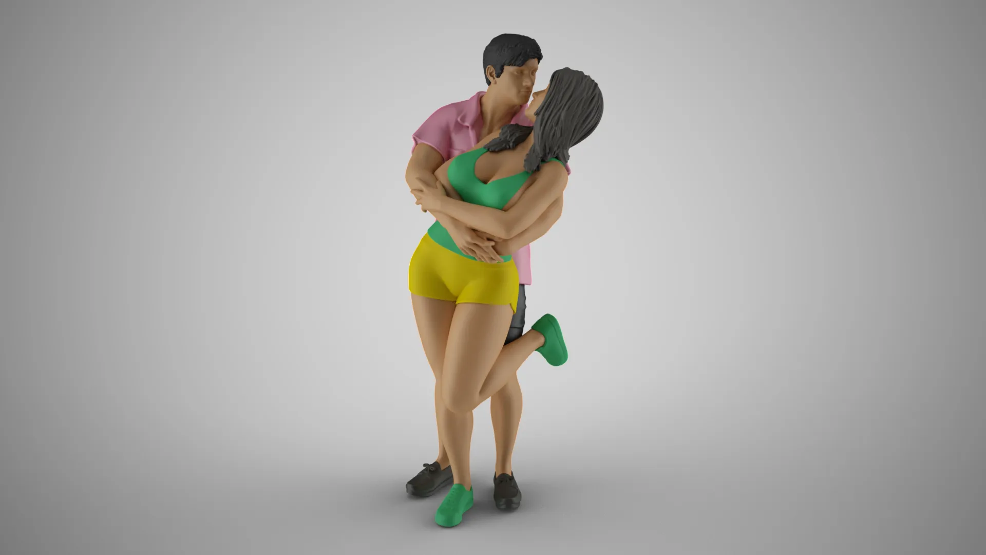 Cute Couple 3D Print Model .c4d .max .obj .3ds .fbx .stl .blend 