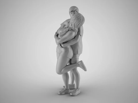 Cute Couple 3D Print Model