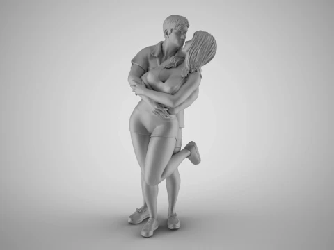 Cute Couple 3D Print Model