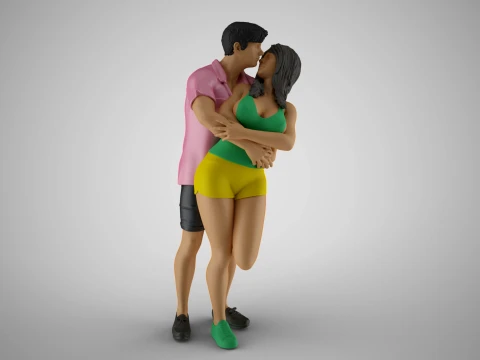 Cute Couple 3D Print Model