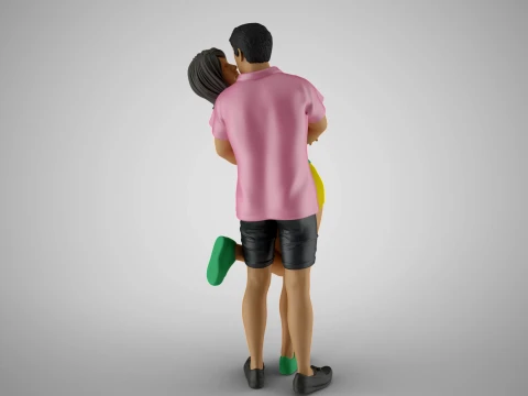 Cute Couple 3D Print Model