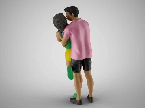Cute Couple 3D Print Model